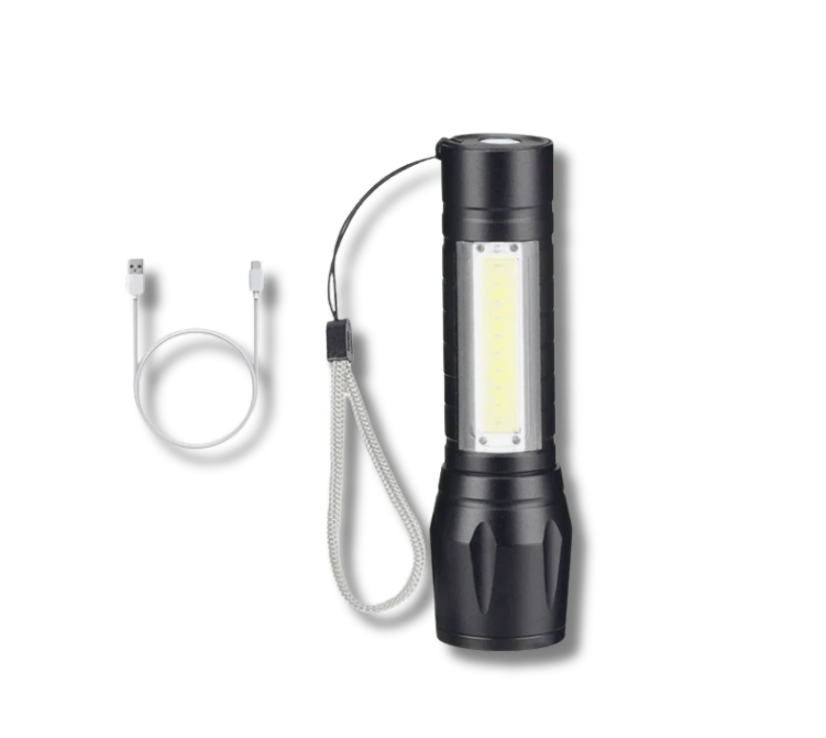 Stark Mini Ficklampa med sidolampa och SOS funktion