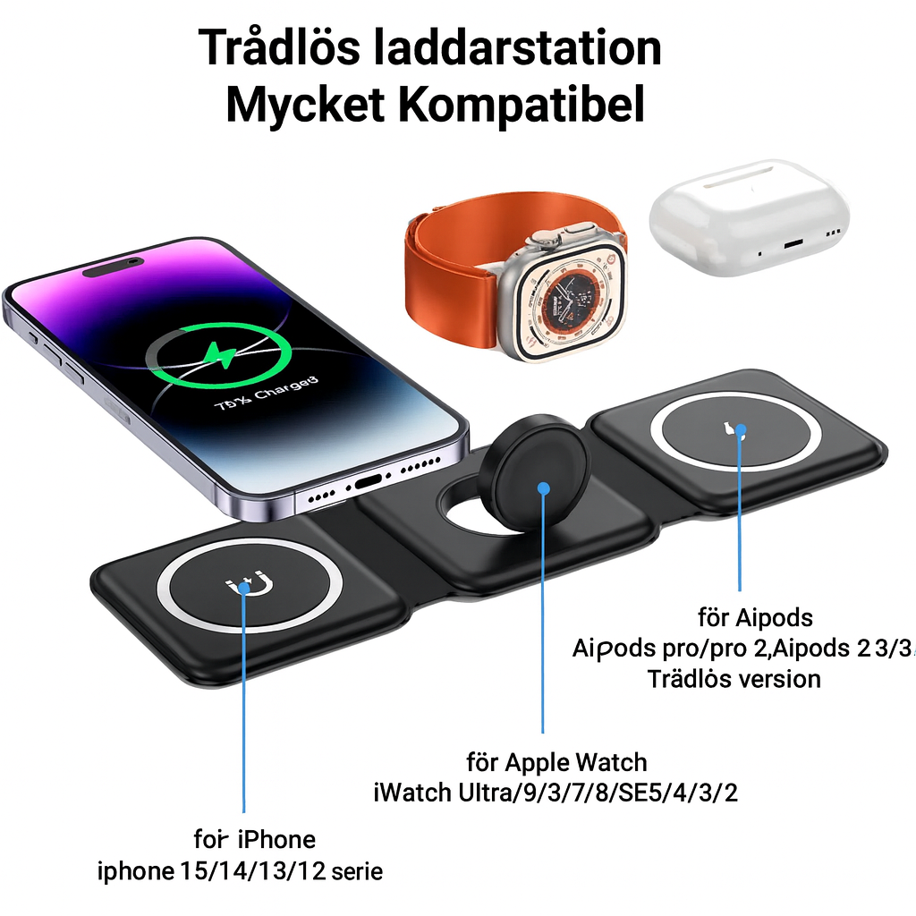 Ladda iphone, apple watch och airpods samtidigt